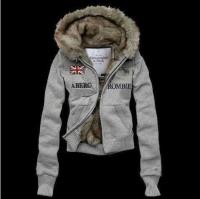 dames abercrombie fitch fur hooded outwear zip flag grijs Meer Betaalbare 8bzc5352